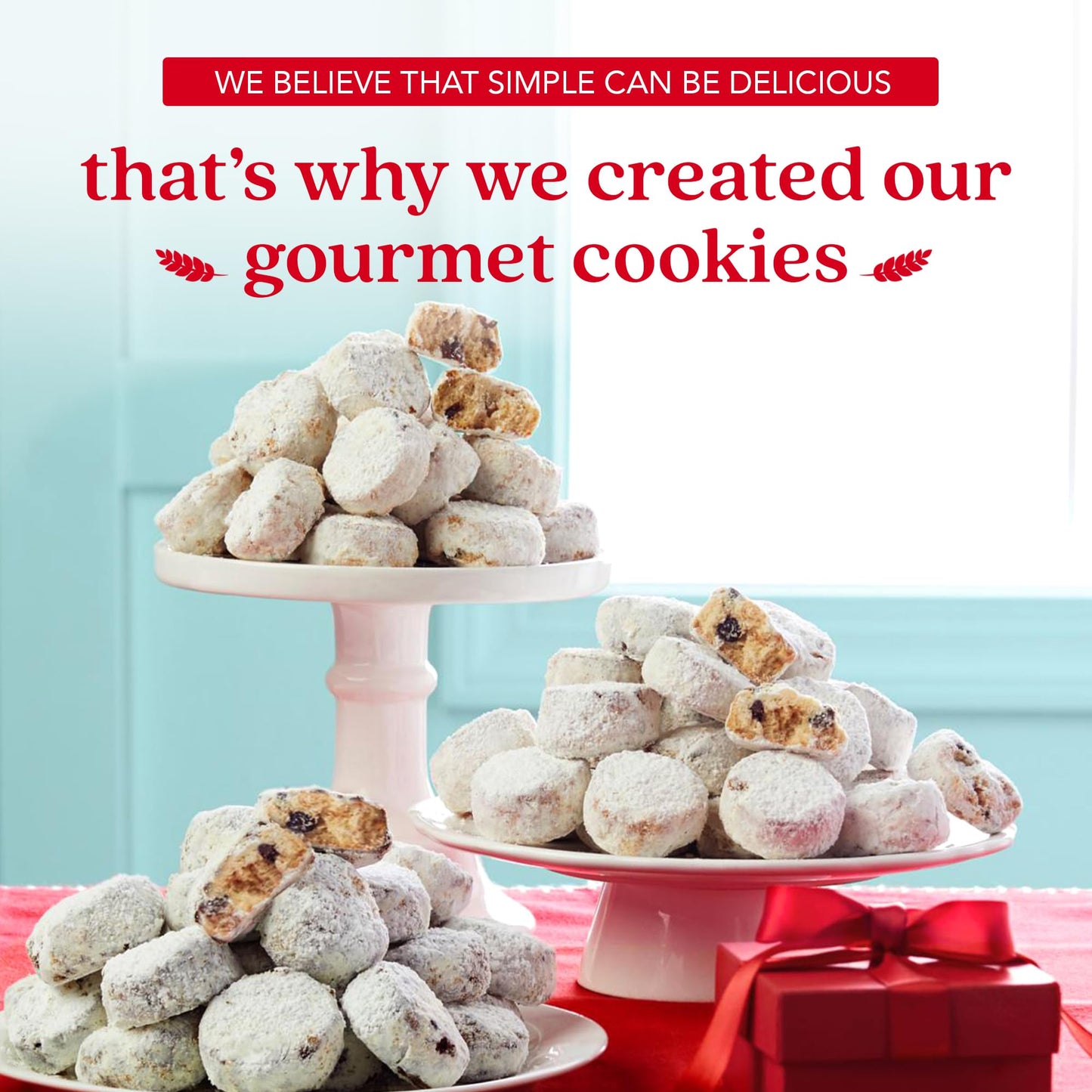Davids Cookies Butter Pecan Meltaways Flavored Cookies With Crunchy Pecans In A Merry Christmas Themed Tin Gift Box - Deliciousl