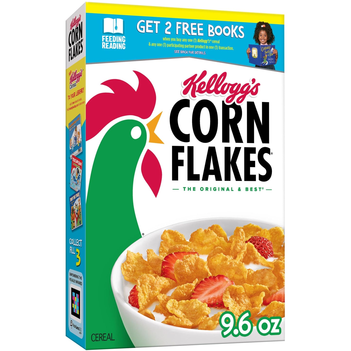 Kelloggs Corn Flakes Breakfast Cereal, 8 Vitamins and Minerals, Healthy Snacks, Original, 9.6oz Box (1 Box)