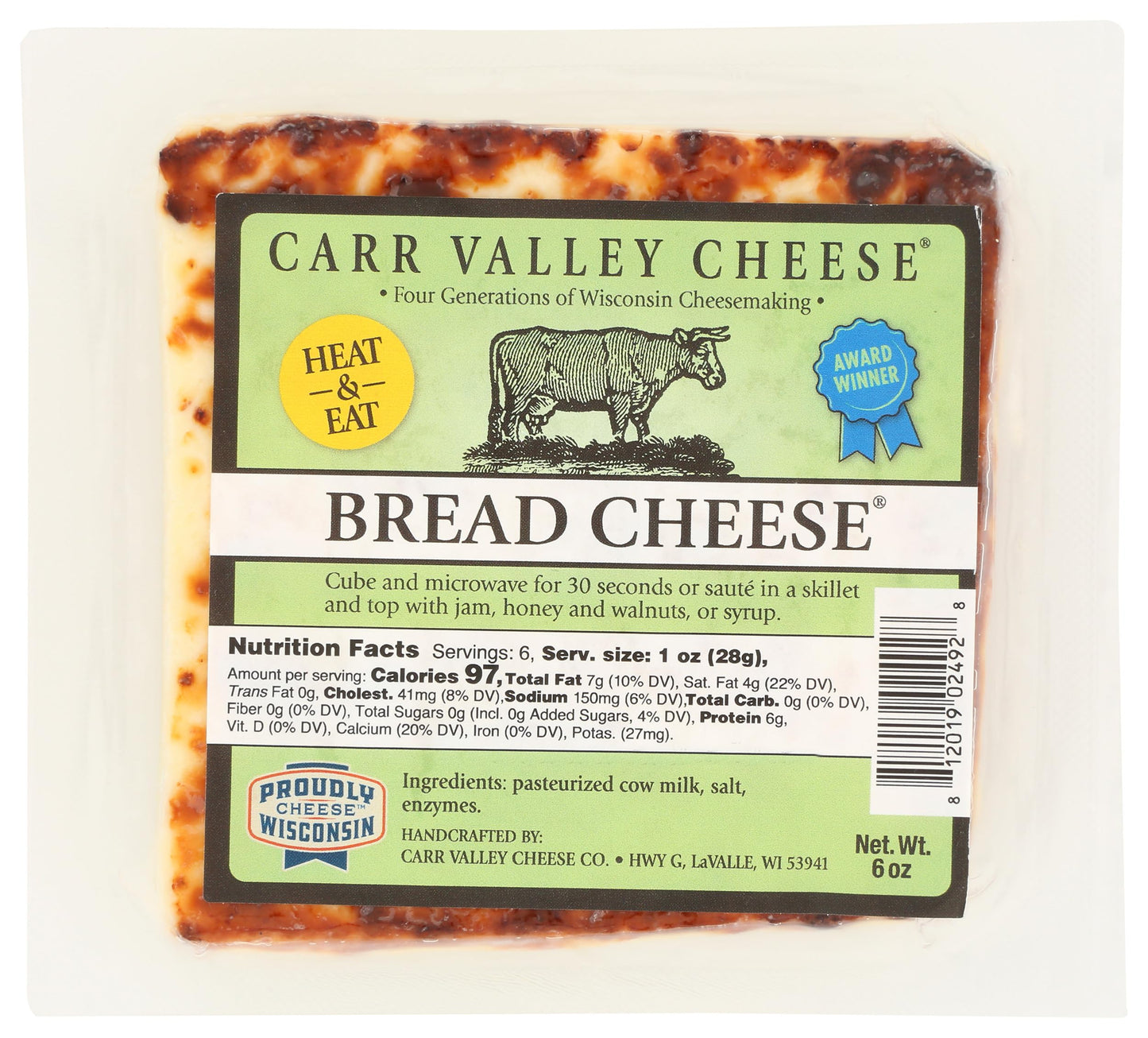 CARR VALLEY Bread Cheese, 6 OZ