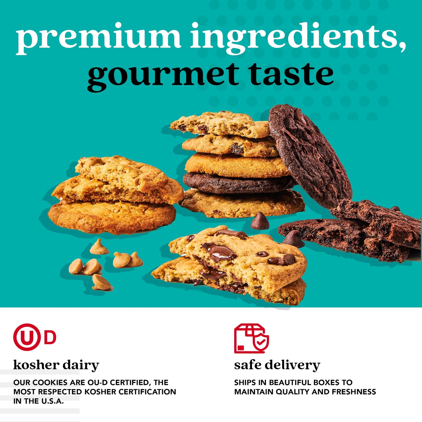 David'S Cookies Assorted Fresh Baked Cookies 1Lb - Delectable Handmade Cookies And Made With Premium Ingredients - Gourmet Food