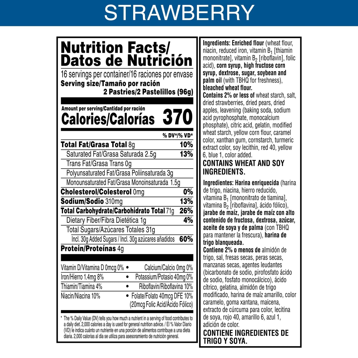 Pop-Tarts Toaster Pastries, Breakfast Foods, Kids Snacks, Family Pack, Frosted Strawberry, 54.1Oz Box (32 Count)