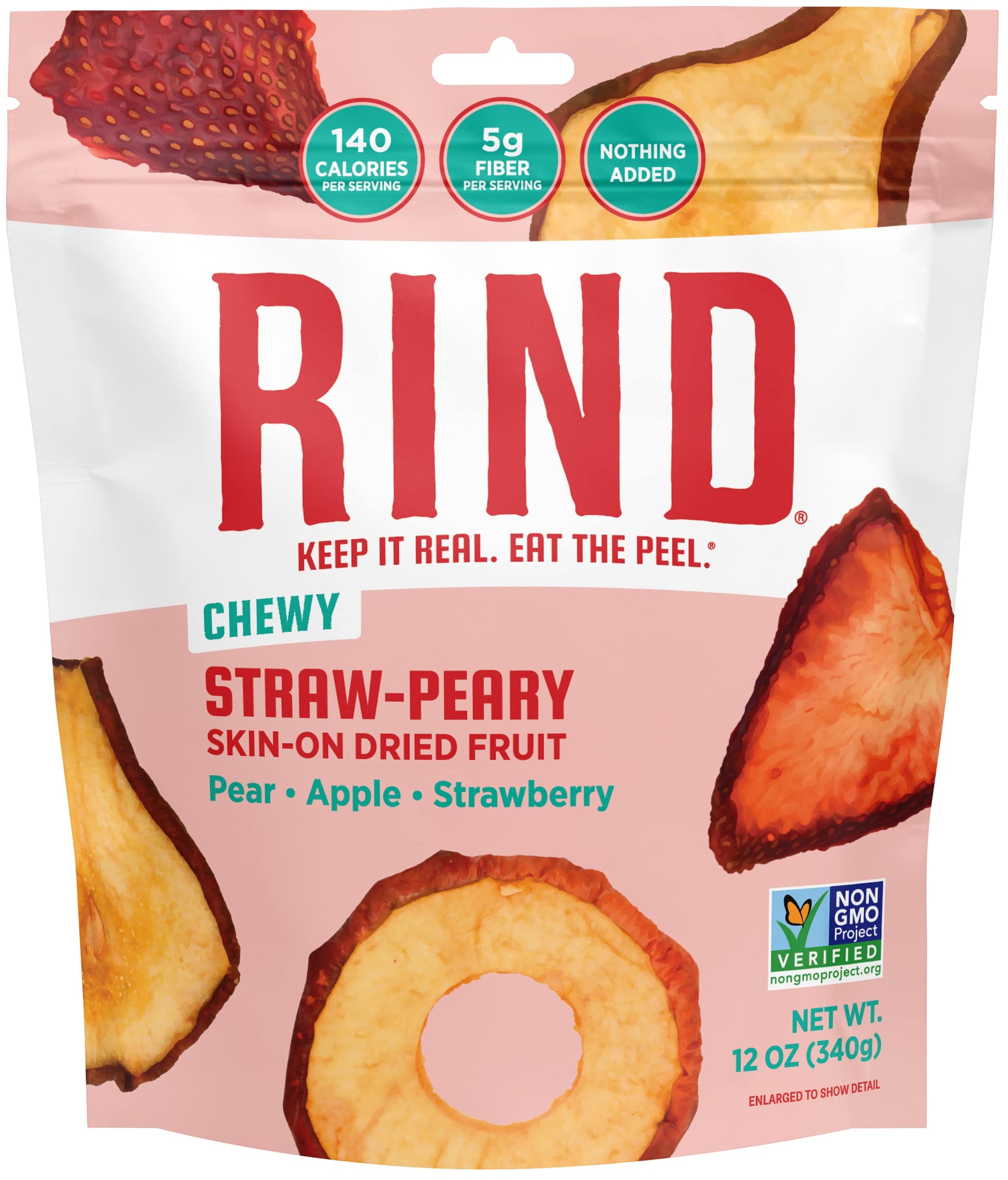 RIND Snacks Dried Fruit Superfood, Strawberry Apple Pear, 12 oz, No Sugar Added, Gluten Free, Vegan, Paleo