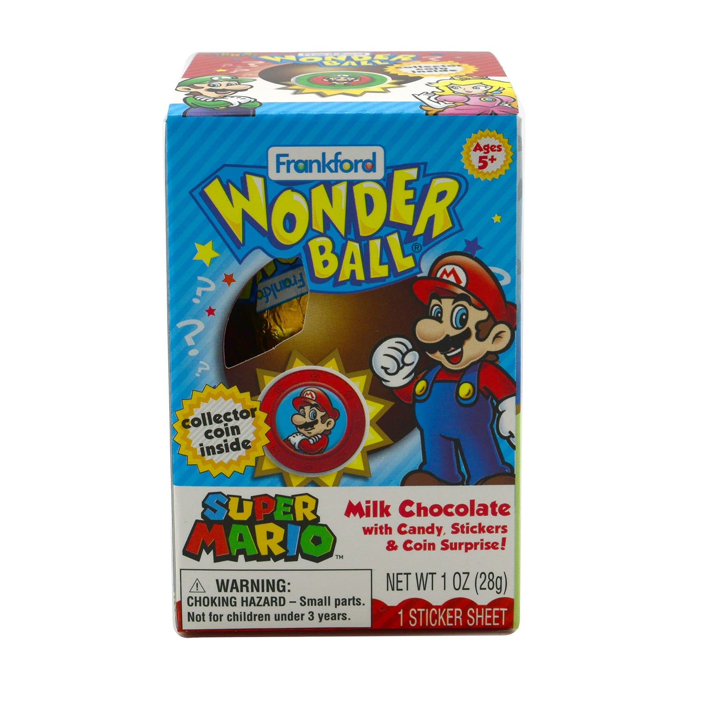 Super Mario Wonder Ball Milk Chocolate With Surprise Collectible Coin, 10 Pack For Kids Teens Adults Boys Girls Men Women Of All