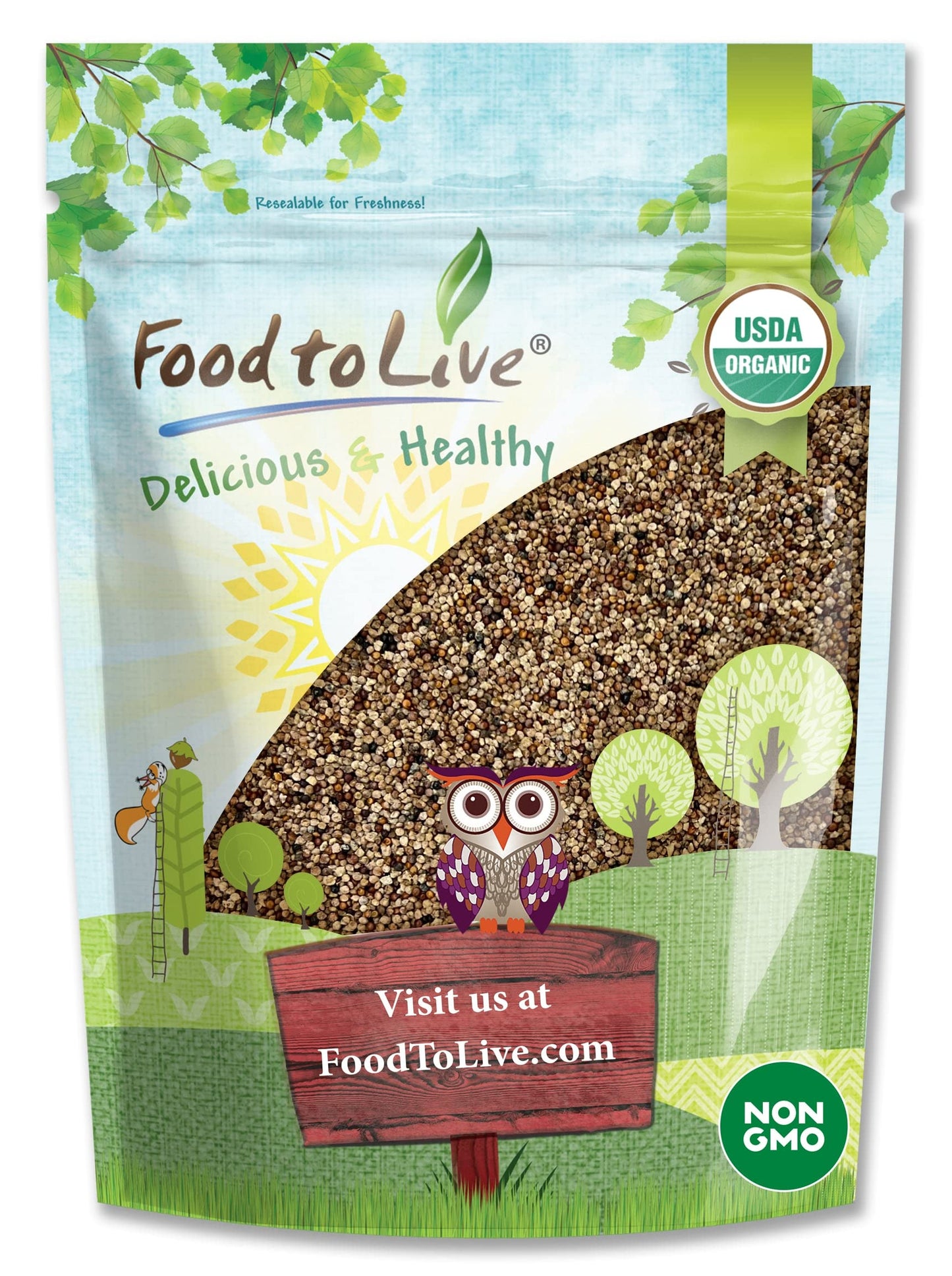 Food to Live Organic Kaniwa Seeds, Non-GMO, Vegan, 1.5 Pounds, Rich in Protein, Dietary Fiber, Bulk