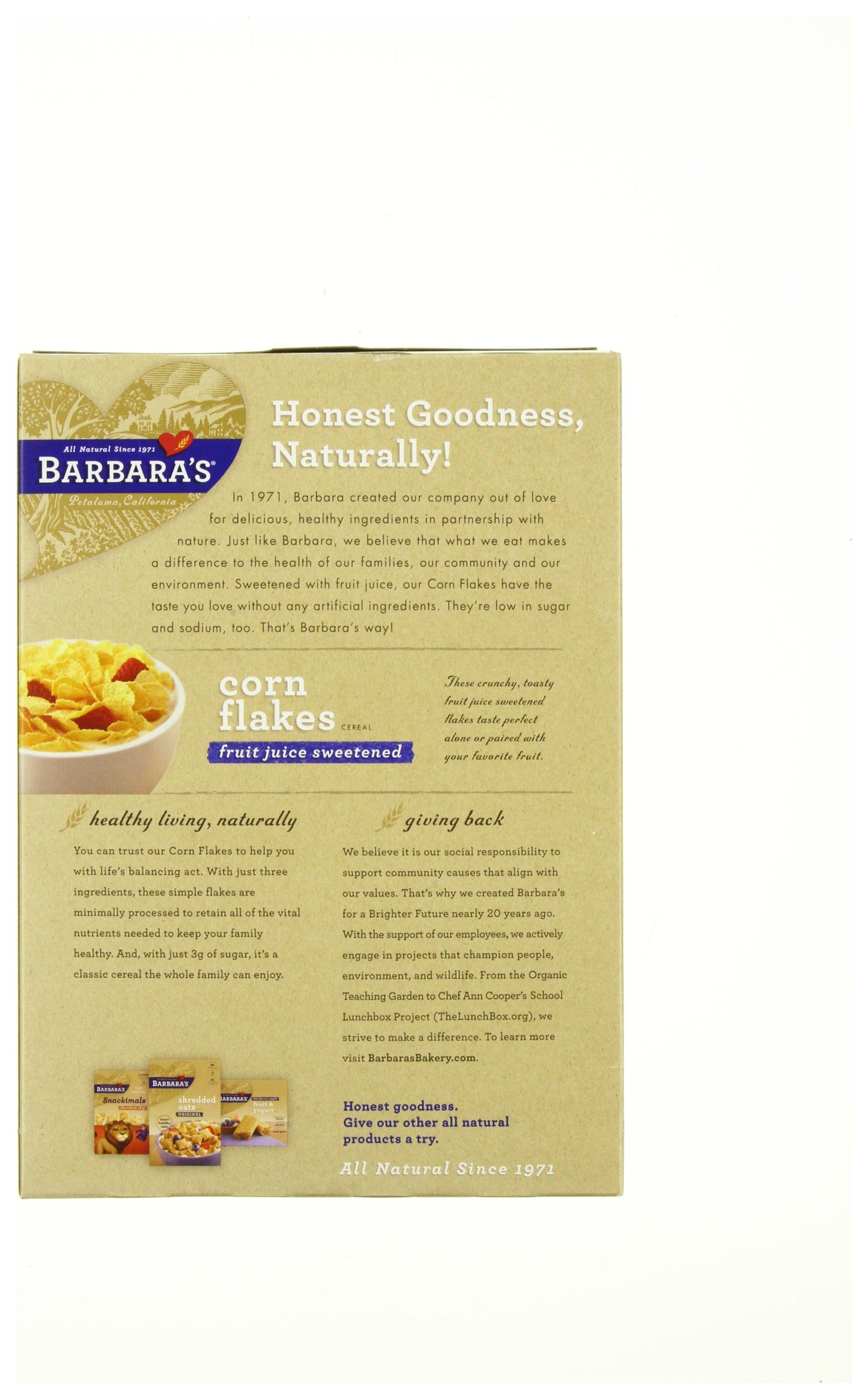 Barbara'S Bakery Corn Flakes, Fruit Juice Sweetened, 9-Ounce Boxes (Pack Of 6)