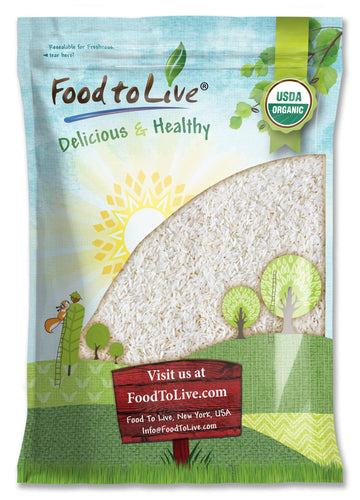 Food to Live - Organic White Jasmine Rice, 10 Pounds - Non-GMO, Long-Grain Rice Variety, Raw, Vegan