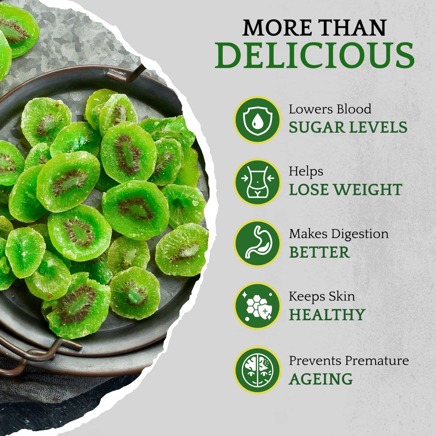 SUNBEST NATURAL Dried Kiwi Slices - Vegan, Non-GMO, Chewy Fruit Snack - 5 lbs (80 oz)