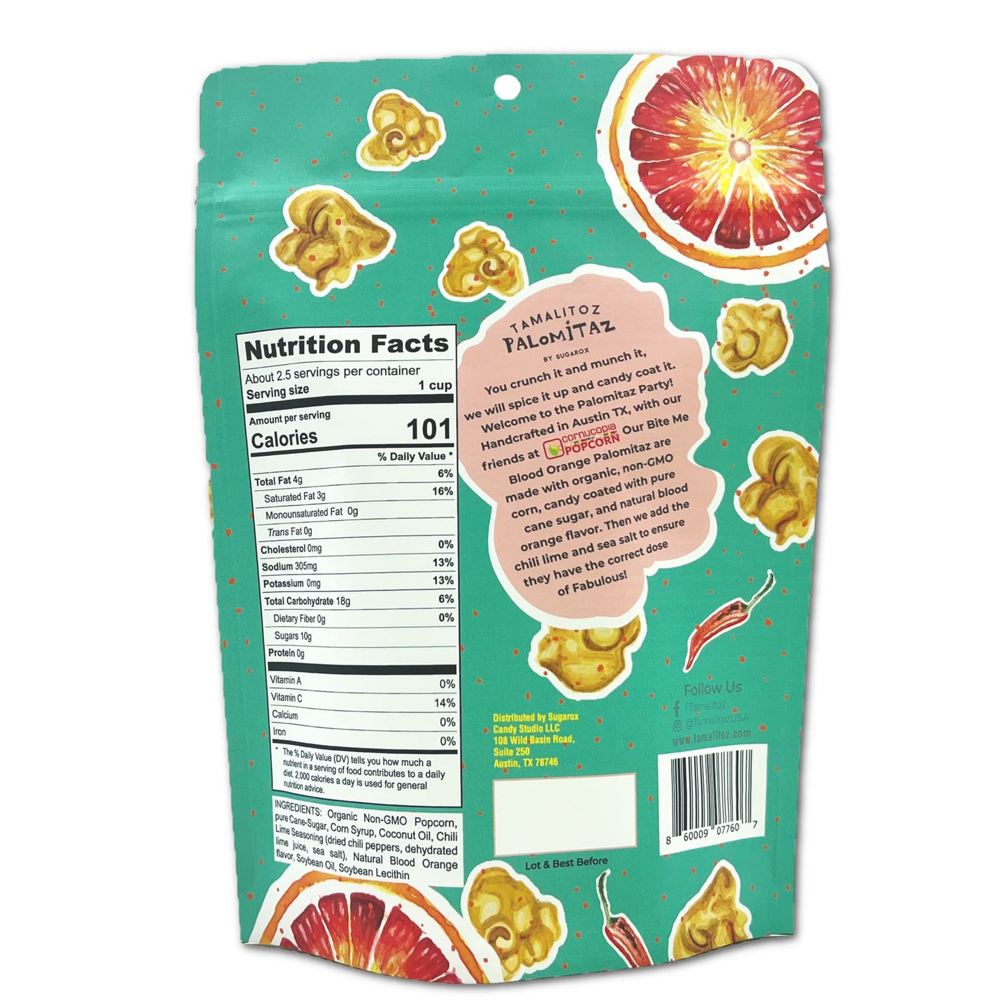 Tamalitoz by Sugarox Popcorn Bite me Blood Orange 2 pack
