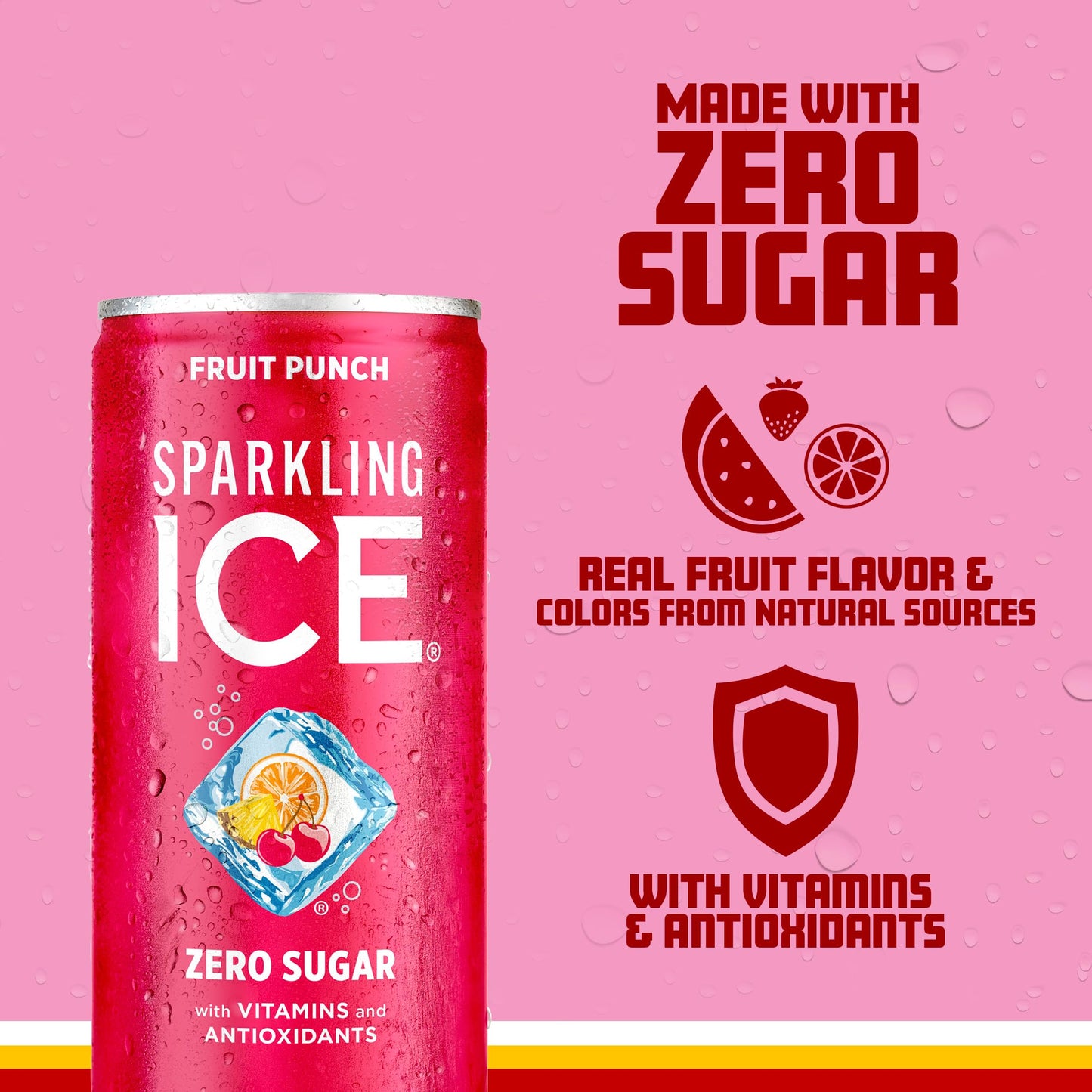 Sparkling Ice Fruit Punch Sparkling Water  with Antioxidants and Vitamins  Zero Sugar  7.5 fl oz Mini Cans (Pack Of 10)