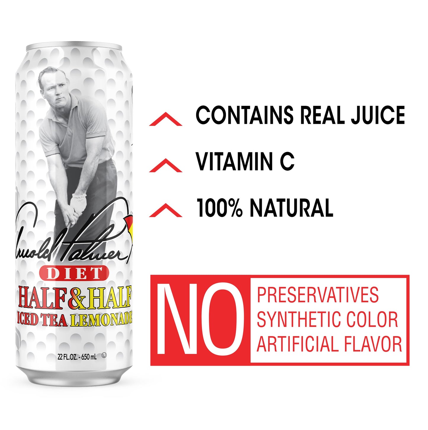 AriZona Diet Arnold Palmer Iced Tea Lemonade - 22 Fl Oz Can, Pack of 24