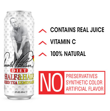 AriZona Diet Arnold Palmer Iced Tea Lemonade - 22 Fl Oz Can, Pack of 24