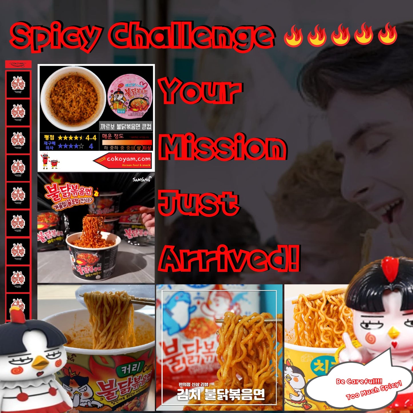 [Samyang] Carbo Spicy Chicken Fried Cup Noodles 105G × 3Ea / Korean Food / Korean Ramen (Overseas Direct Shipment)