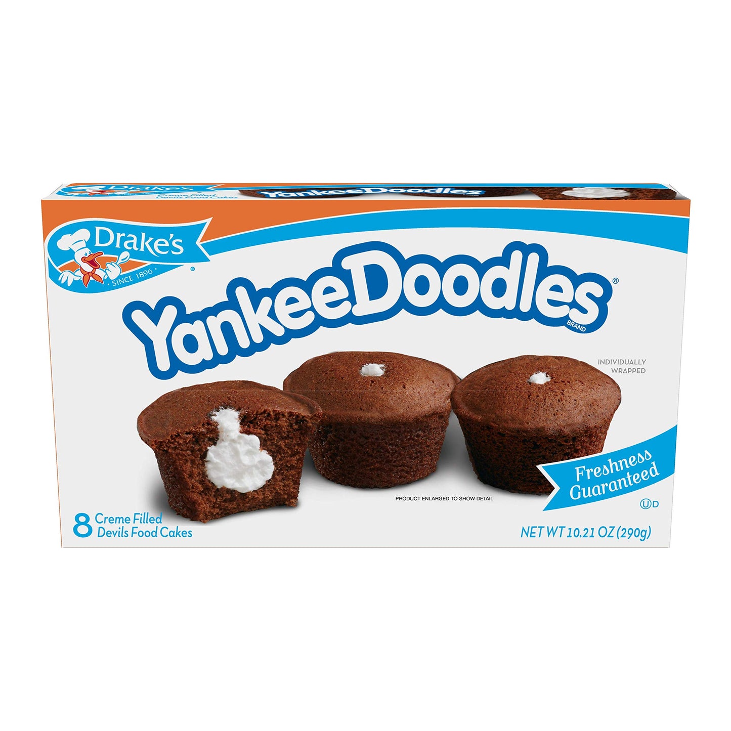 Drake'S Yankee Doodles, 32 Individually Wrapped Creme-Filled Devils Food Cupcakes (Pack Of 4)