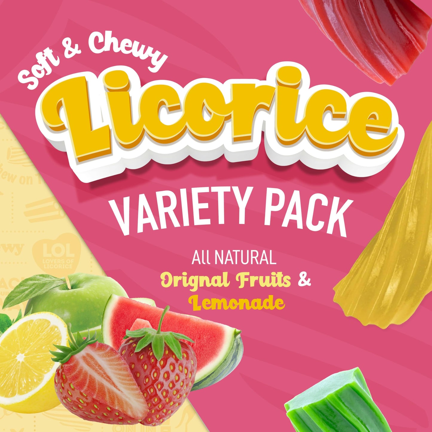Wiley Wallaby Licorice Variety Pack - Original Fruits And Lemonade Classic Gourmet Soft & Chewy Australian Licorice Candy - Pack
