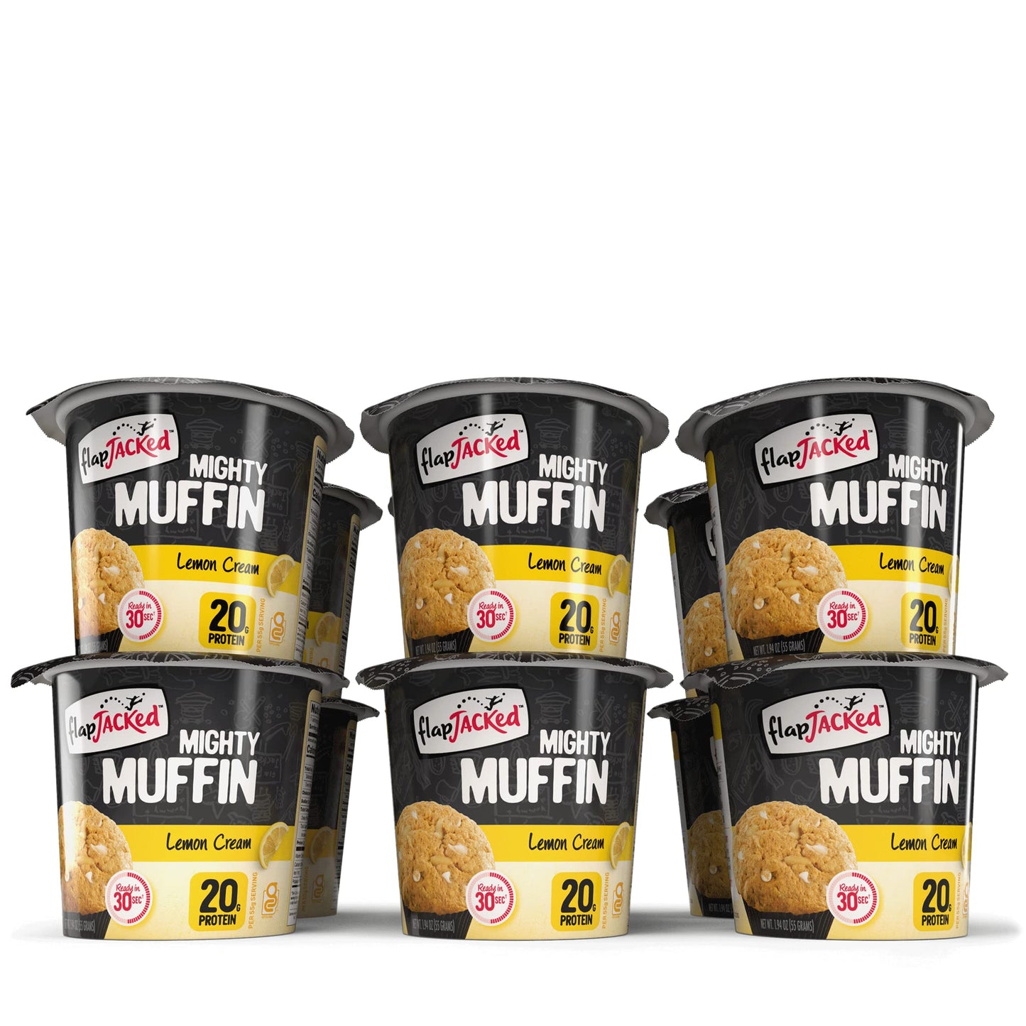 Flapjacked Gluten-Free Mighty Muffins (Lemon Cream, 1.94 Ounce (Pack Of 12))
