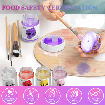 Purple Edible Art Decorative Paint -Vibrant Color Food Coloring Upgraded Edible Glitter Decorative Cake Paint For Baking, Cupcak
