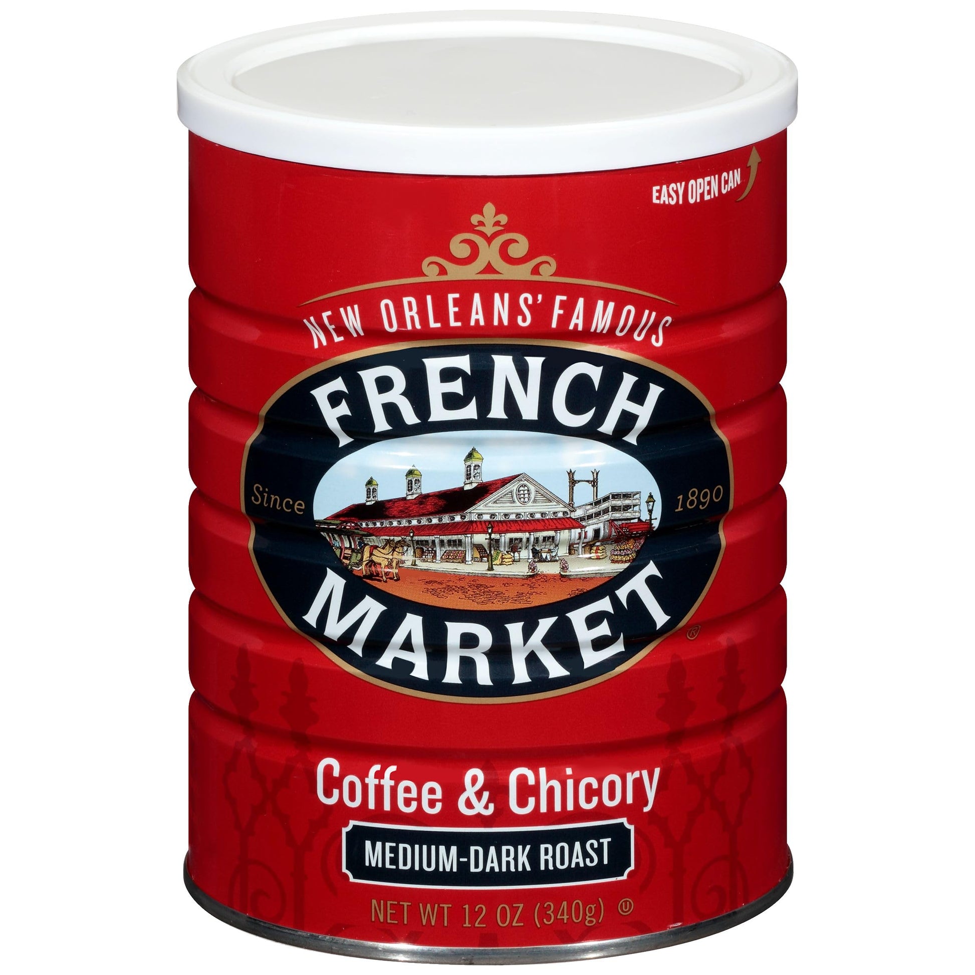 French Market Coffee & Chicory Medium-Dark Roast Ground Coffee, 12Oz Can (Pack Of 3)