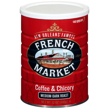 French Market Coffee & Chicory Medium-Dark Roast Ground Coffee, 12Oz Can (Pack Of 3)