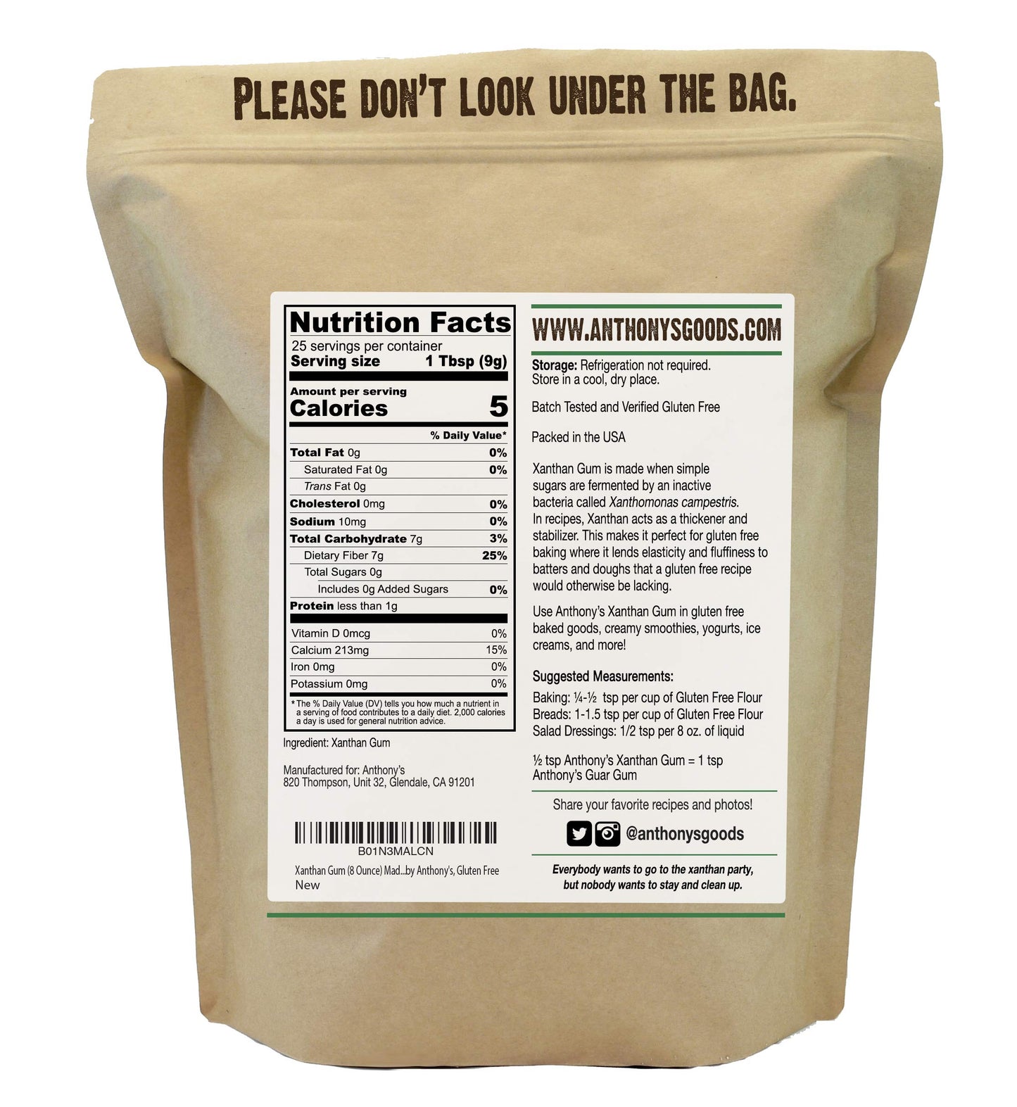 Anthonys Xanthan Gum, Gluten Free, Keto Friendly, 8 Ounce, Made in the USA, Pack of 1