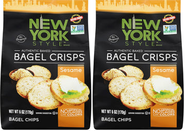 New York Style Bagel Crisps, Sesame, 6 Ounce (Pack of 2)