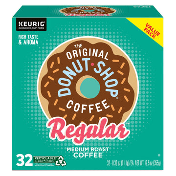 The Original Donut Shop Medium Roast Coffee Pods, 32 Count Single-Serve Keurig K-Cup Pods for a Perfect Brew