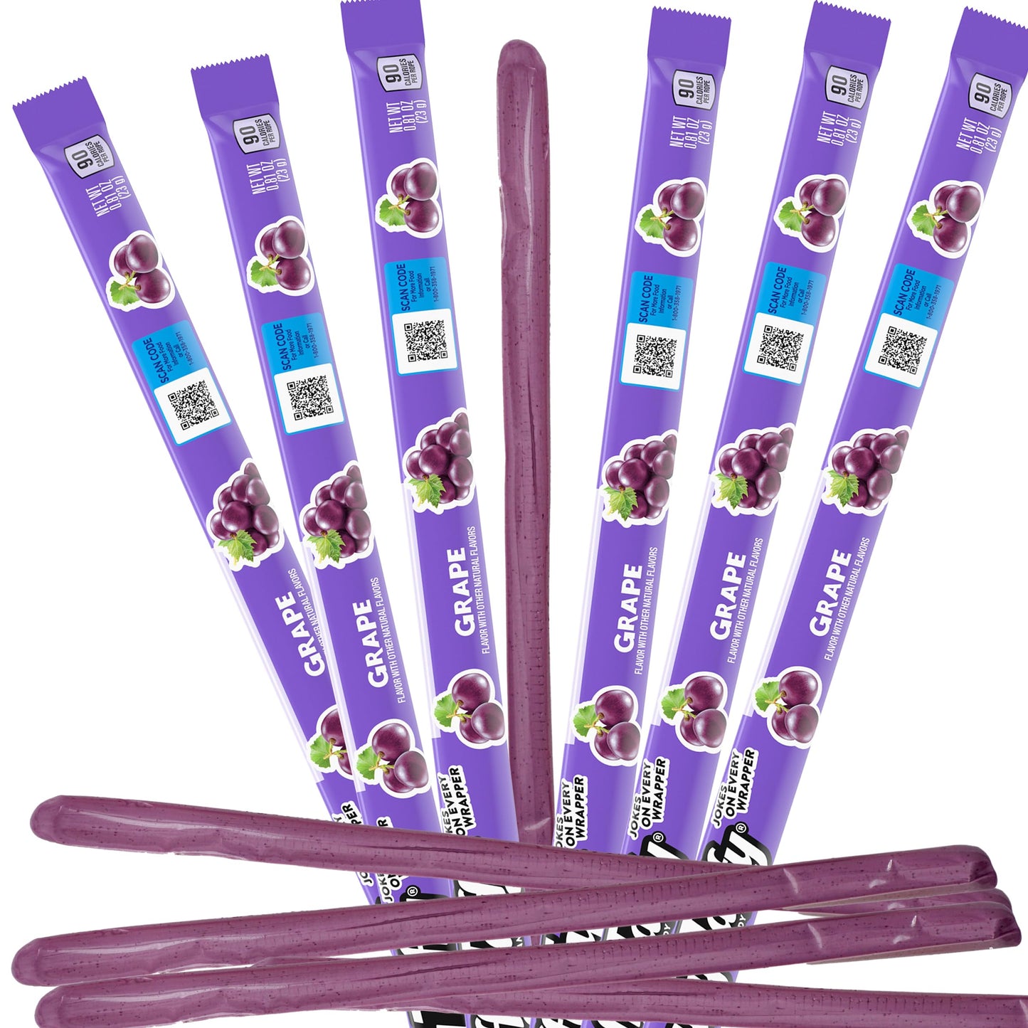 Grape Taffy Rope Candy, 24 Pack, Taffy Candy, Individually Wrapped Candy, 0.81 Ounce Ropes