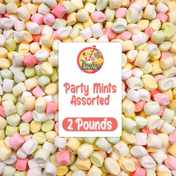 Party Mints Assorted - 2 Pound Bulk Bag Baby Shower Mint - After Dinner Mints- Colorful Delicious Pastel Colored Cube Candy Smoo