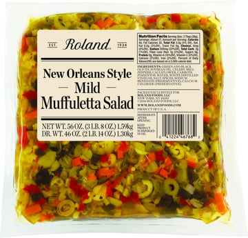Roland Foods New Orleans Style Mild Muffuletta Salad, Sourced In The Usa, 56-Ounce Pouch