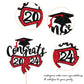 YCTHUNFISH Cake Topper Glitter Diploma Graduation Cap Decoration for Class of 2025, Red, Paper, 1 Pack