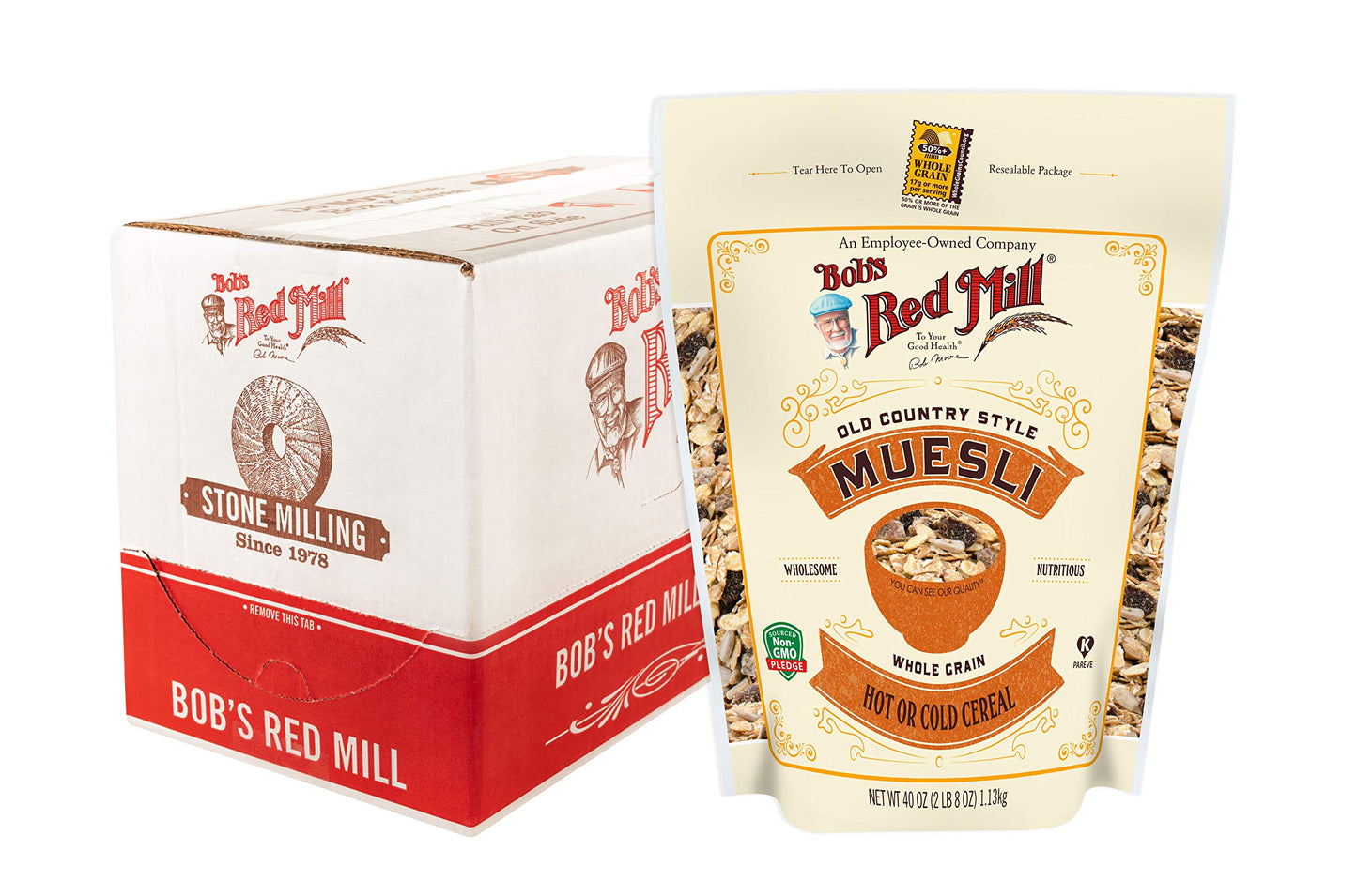 Bobs Red Mill Resealable Old Country Style Muesli Cereal, 40 Ounce (Pack of 4)