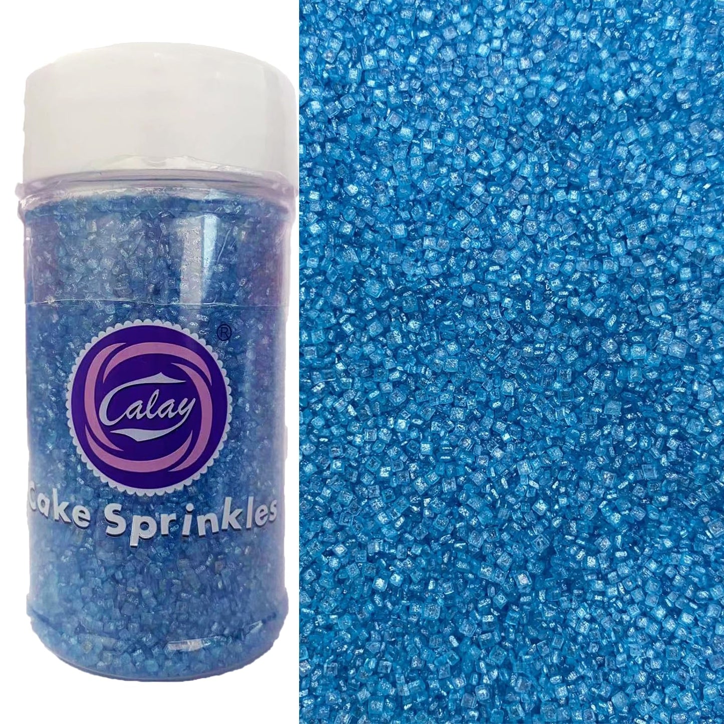 Sentovac Blue Sanding Sugar for Baking Edible Sparkling Sugar Sprinkles Coarse Sugar Crystals for Baking Topping Cake Cookie Cup
