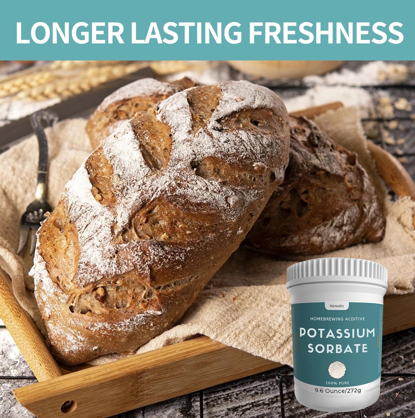 Hznxolrc Potassium Sorbate, Food Grade, 100% Pure, 9.6 oz, Ideal for Wine Making, Baking, and Home Brewing