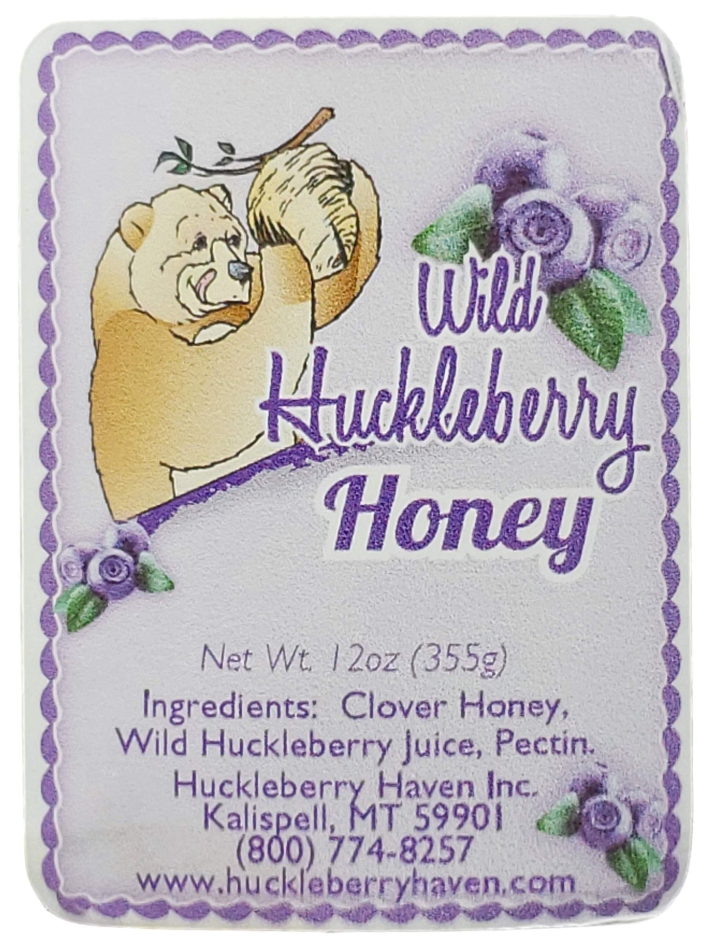 Wild Huckleberry Honey Bear 12.0 Oz