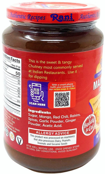 Rani Major Grey Mango Chutney (Indian Preserve) 36Oz (2.2Lbs) 1Kg Value Pack, Glass Jar, Ready To Eat, Vegan ~ Gluten Free, All