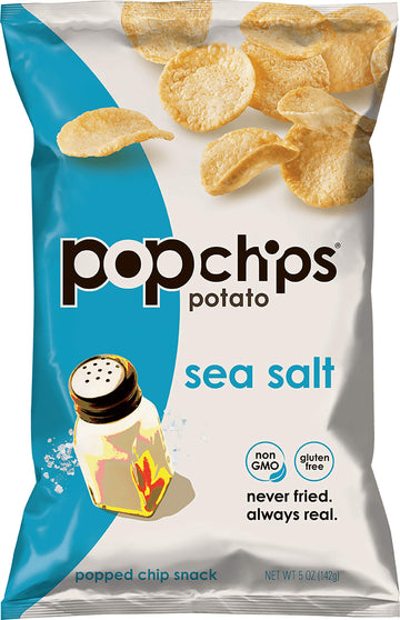 Popchips Potato Chips, Sea Salt, Gluten Free, 5 Ounce (Pack Of 12)