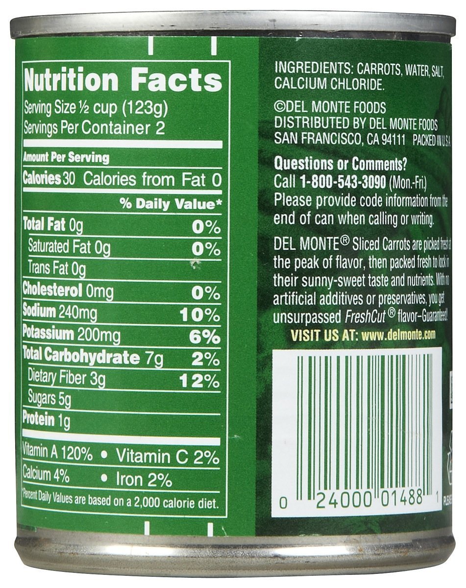 Del Monte Sliced Carrots, 8.25 Oz