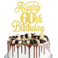 Rsstarxi 60th Birthday Cake Topper, Glitter Gold, Paper, Model XM064, Celebrating 60 Years Old, Party Decoration Supplies