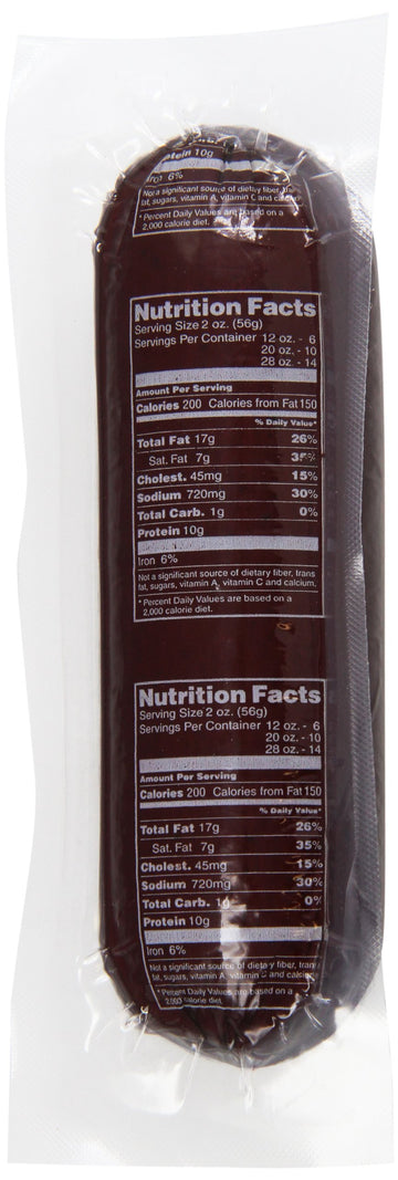 Klements Cheddar Summer Sausage, 12 Ounce, Savory Flavor, Perfect for Snacking or Charcuterie Boards