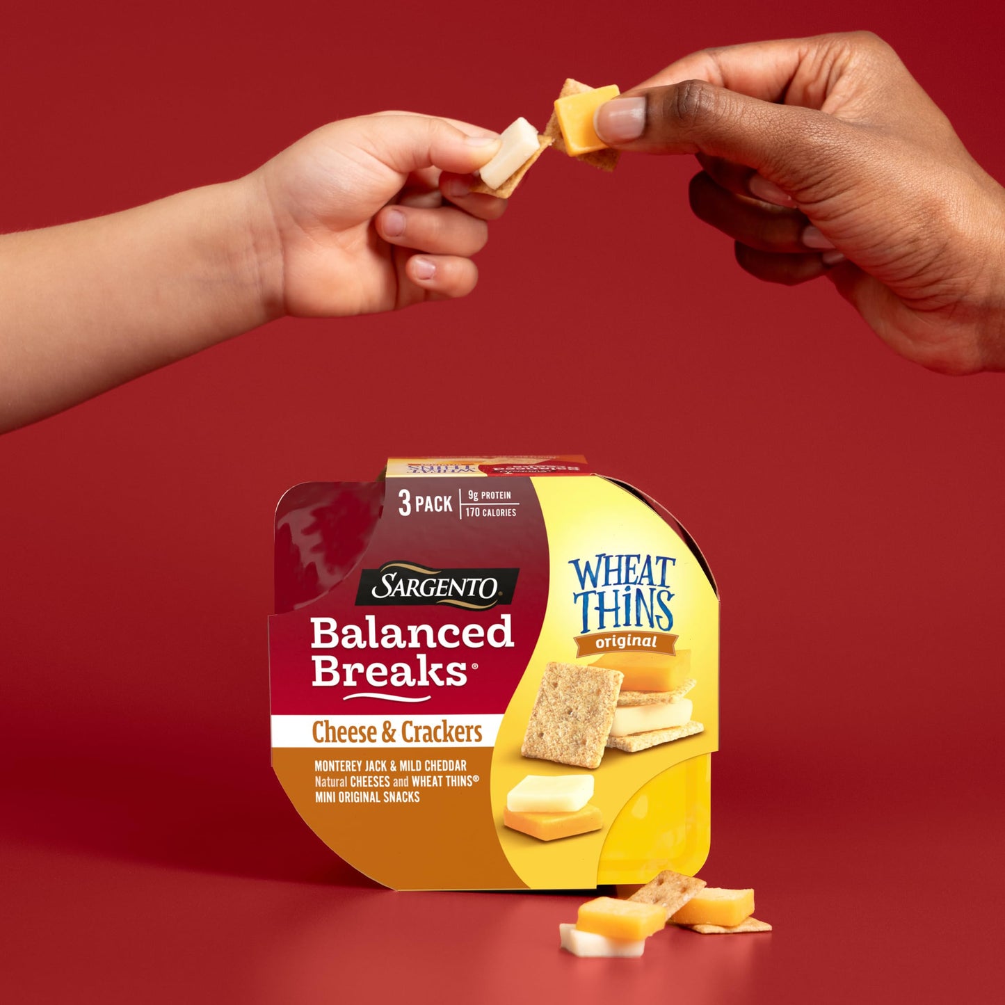 Sargento Balanced Breaks Cheese & Crackers, Natural Monterey Jack & Mild Cheddar Cheese and WHEAT THINS Mini Original Snacks Sna