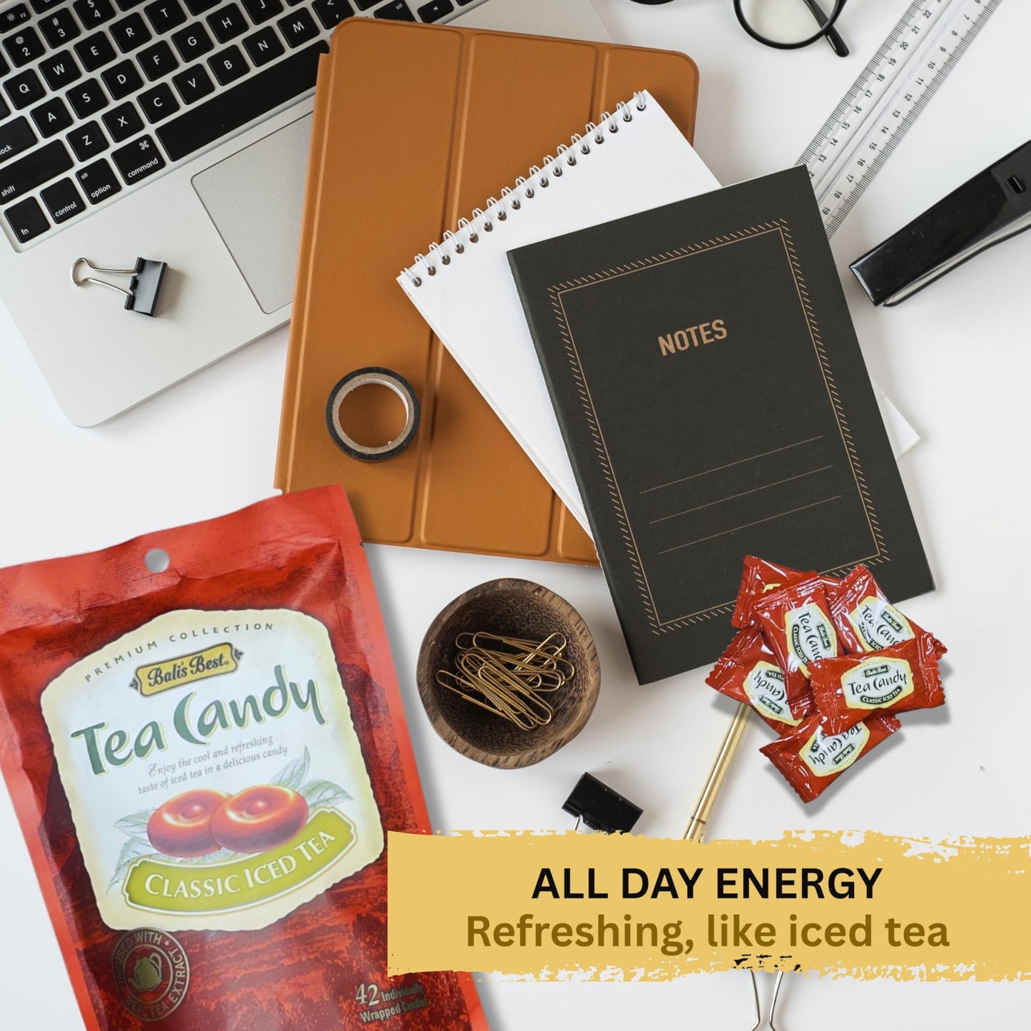 Bali s Best Classic Iced Tea Candy, 5.3 Oz (Pack of 12), Individually Wrapped Hard Candy, Made with Real Tea, with Natural Anti