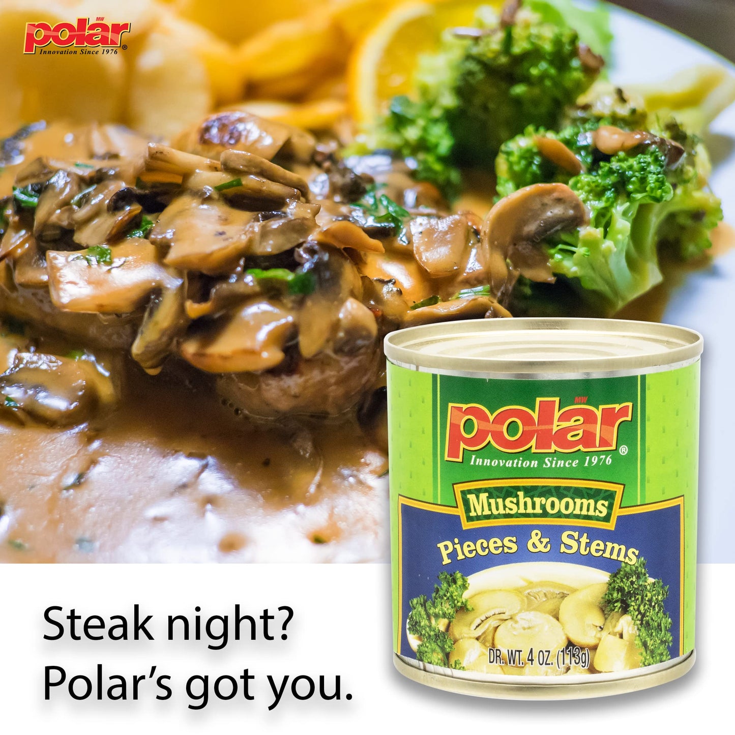 Mw Polar Mushrooms, Pieces & Stems, 4 Oz (Pack Of 1), Great For Grilled, Sauteed, Soup, Chowder, Salad, Pizza, Pasta, Breakfast