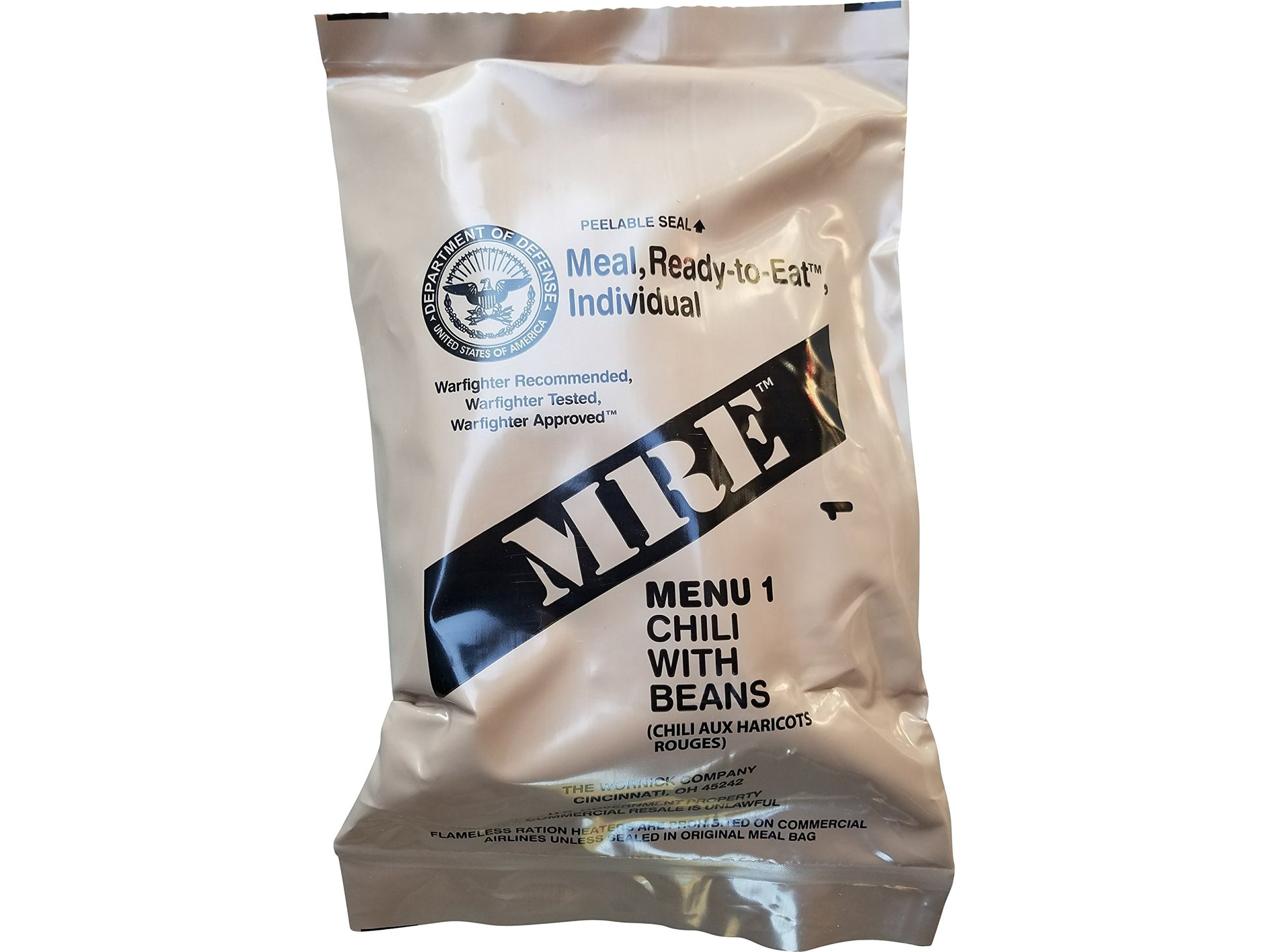 Ultimate 2018 Us Military Mre Complete Meal Inspection Date January 2018 Or Newer (Chili With Beans)