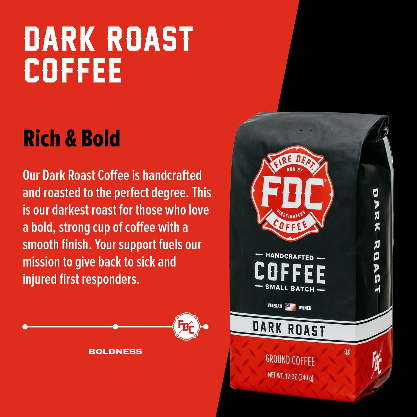 Fire Department Coffee - Gives Back To Firefighters - Bold & Smooth Dark Roast Ground Coffee - Roasted In The Usa - Handcrafted