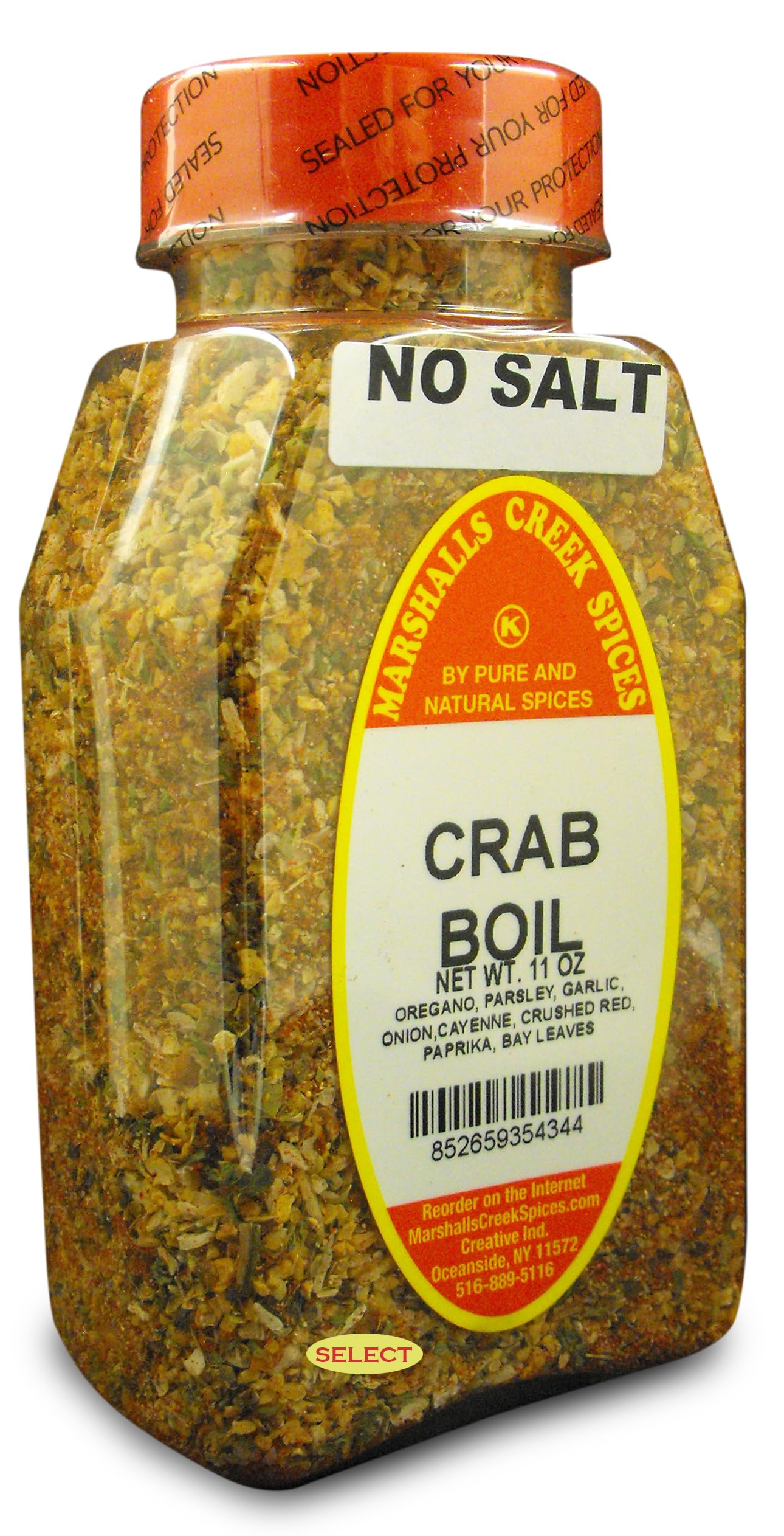 Marshalls Creek Select Spices CRAB BOIL SEASONING NO SALT 11 oz.