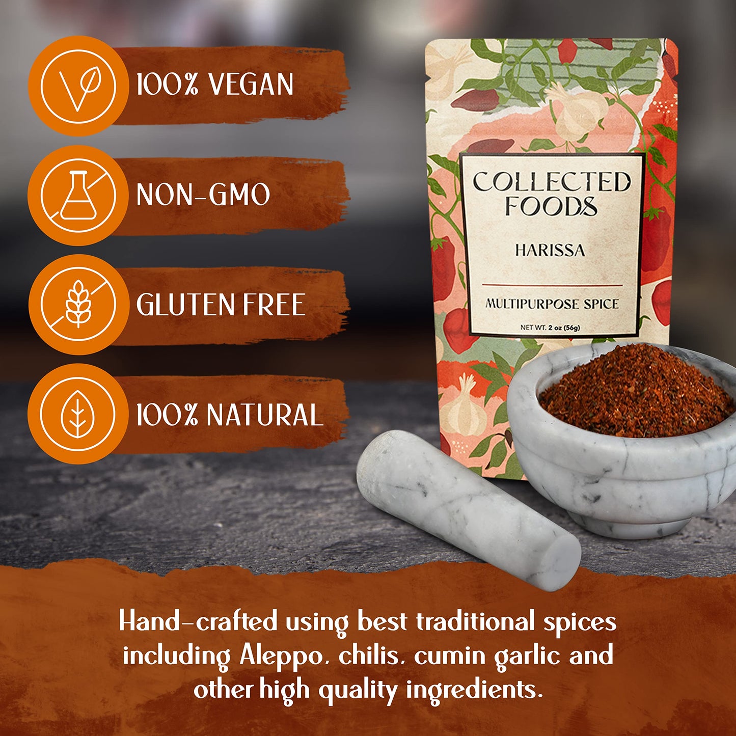 Premium Moroccan Harissa Spice Blend: Authentic Harissa Spice Blend Powder Hand Crafted Harissa Seasoning - Exclusive Small Batc