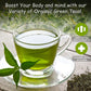 Organic Peach Ceylon Green Tea - 50 Packets - Natural Antioxidant Rich Herbal Leaf Teabags - Usda Certified 100% Non-Gmo - Caffe