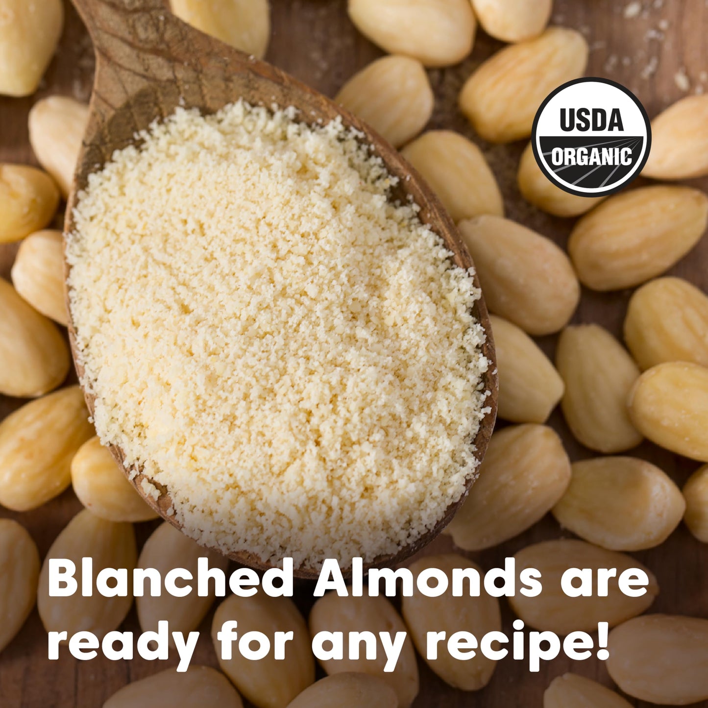 Wilderness Poets, Organic Blanched Almonds - Whole California-Grown Almond Nuts With No Skins - 2 Pound (Pack Of 1)