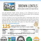 Non-Gmo Project Verified Brown Lentils | Certified Glyphosate Residue Free | 1 Lb Pouch | 100% Non-Irradiated | Kosher Parve | U