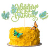 Gyufise 1Pcs Assembled 3D Butterfly Cupcake Toppers Hollow Arts Butterfly Cake Decorations Happy Birthday Cake Topper for Baby S