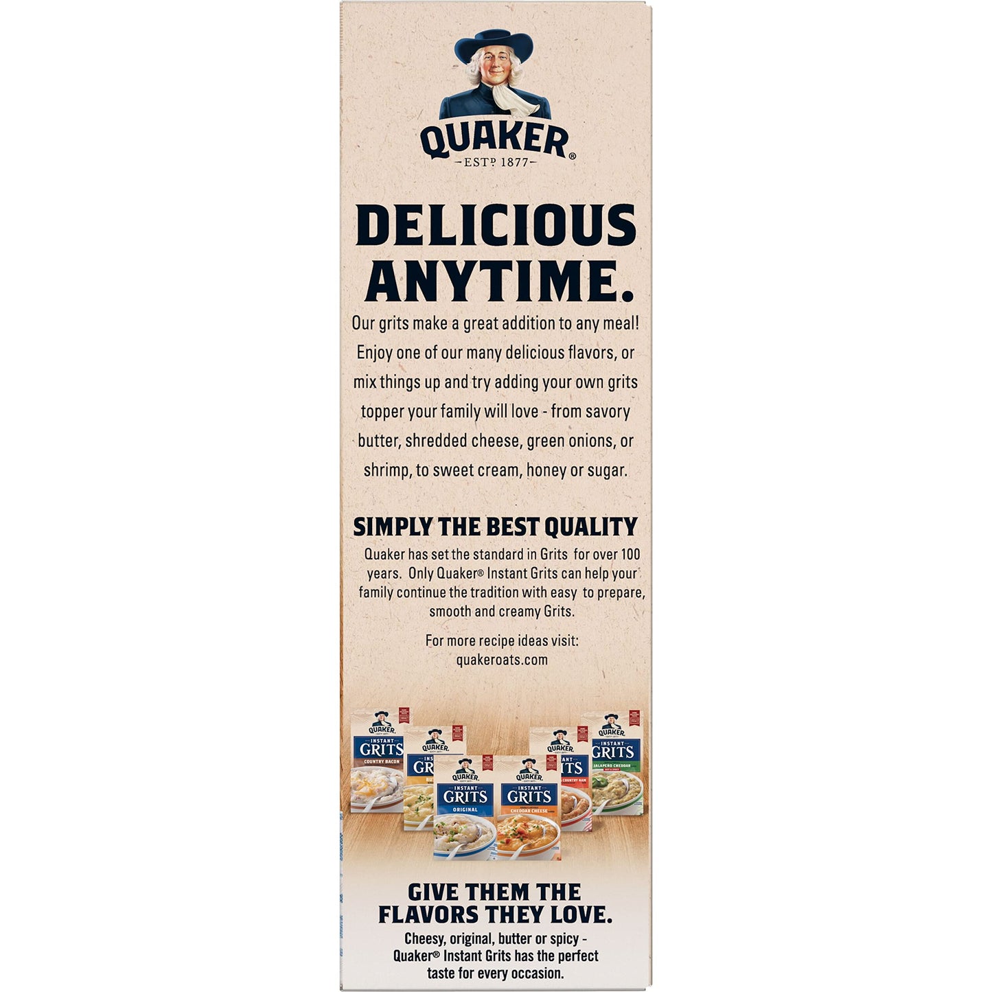 Quaker Instant Grits Variety Pack, 4 Flavors, 10 Packets, 0.98oz Each